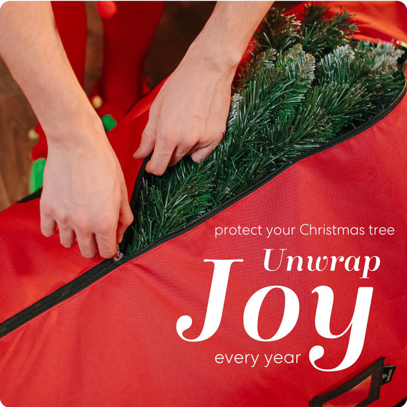 Rolling Christmas Tree Storage Bag For 9Ft Artificial Trees - Heavy Duty Zippered Carrier With Wheels & Handles, Waterproof Dustproof Holiday Decoration Organizer