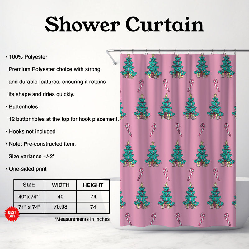 Rosy Joy - 1 Piece Standard Shower Curtain