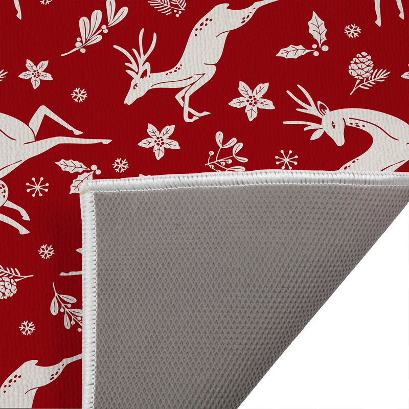 Running Deer Holiday Bath Mat