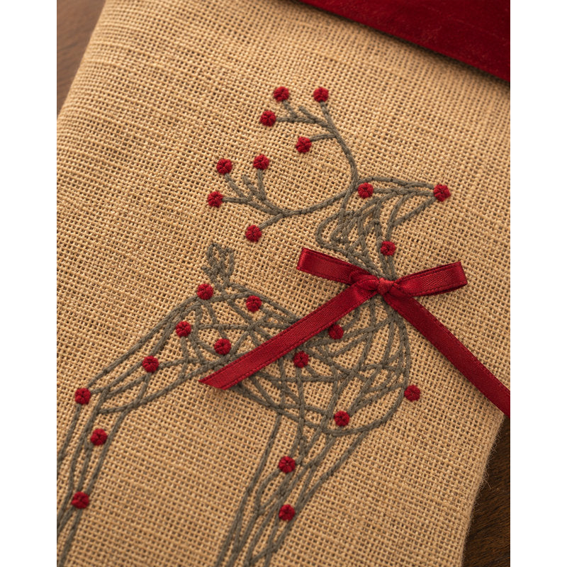 Rustic Reindeer Christmas Stocking, 20-Inch
