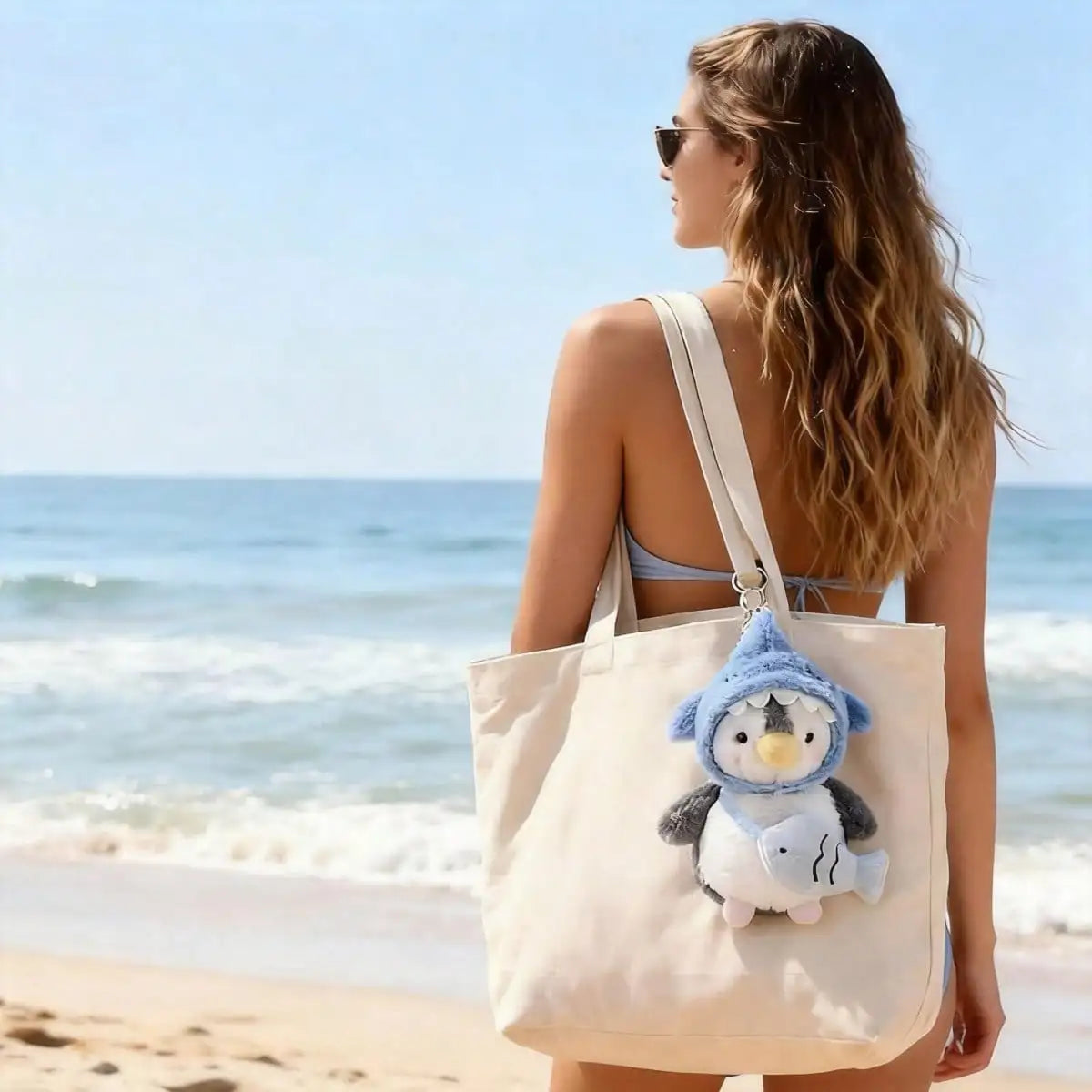 Stuffed Animals 4.8 In Penguin Plushies Toys, 4 Pcs Stuffed Animals For GF BF, Cute Girl Toy Animal Hat Backpack Accents, Whimsical Crossbody Bag Charms For Purse Birthday Holiday Gift,Keychain,Halloween