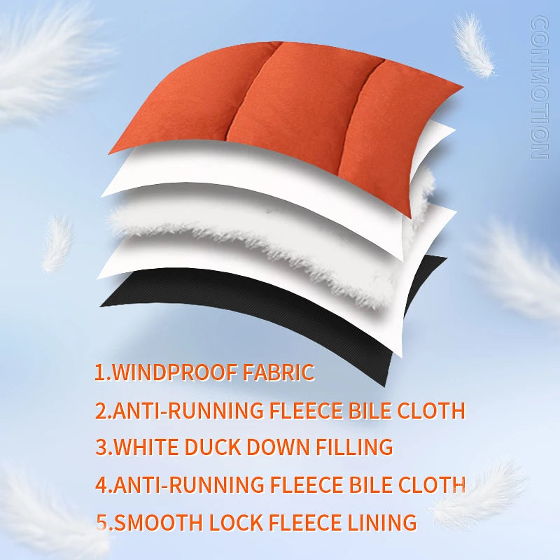 Down Coat Parkas Winter Down Jacket Men White Duck Winter Coat Windproof Warm Parkas Travel Camping Overcoat New in Thicken Solid Color Hooded Clothing