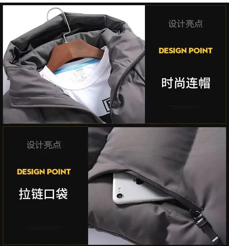 New Winter Cotton Coat for Men, Thickened Warm Cotton Coat, Trendy Cotton Jacket, Men's Coat