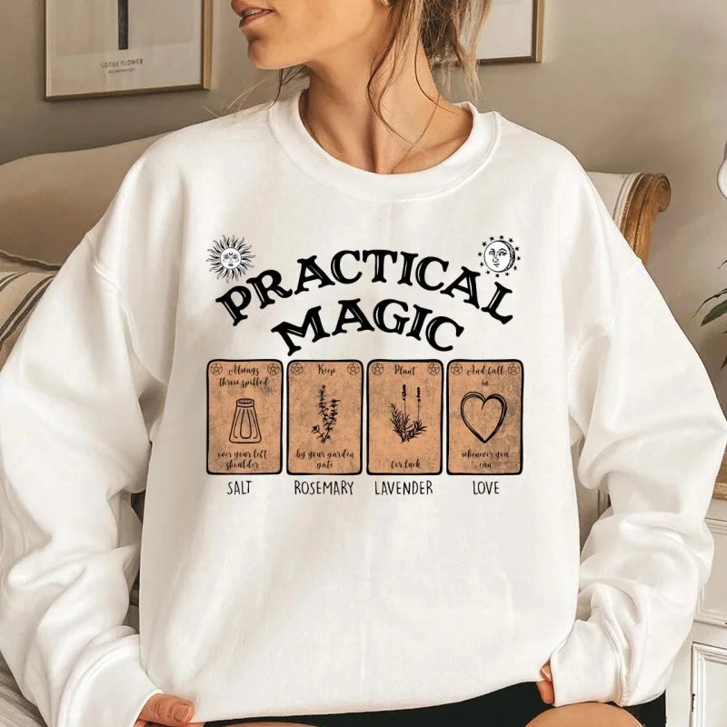 Practical Magic Sweatshirts Women Harajuku Midnight Margaritas Sweatshirts Halloween Magic Spooky Season Hoodies