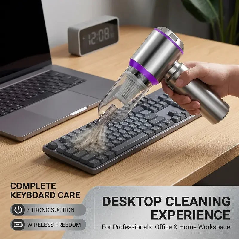 4 In 1 Portable Handheld Vacuum Cleaner, 1 Count Rechargeable Cordless Vacuum Cleaner for Car, Cordless Air Duster, Cordless Dus