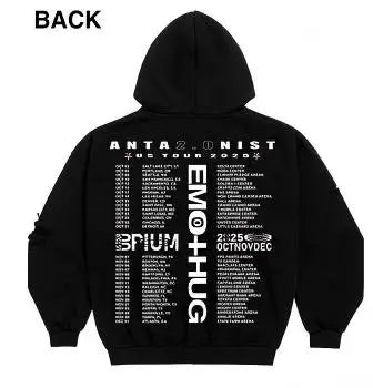 Dark Punk Letter Printed Loose Hoodie 2025 Autumn Harajuku Style Couple Essential Versatile Jacket Pure Cotton Casual Cardigan