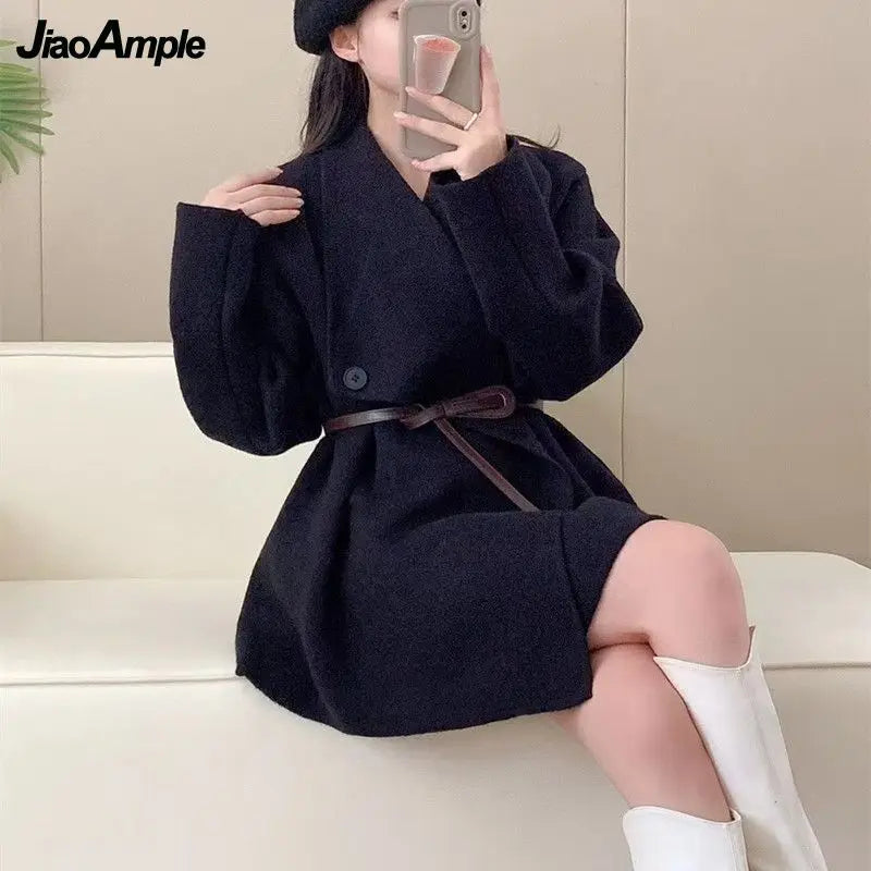 2025 Autumn/Winter Korean Elegant In Matching Set Women's Fashion Knitted Cardigan Coat+Loose Skirt Pants Two Piece Suit