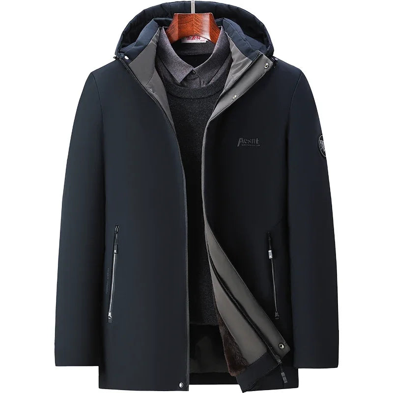 Men Jacket Top Quality Winter Thicken Men Clothing New Brand Designer Casual Fashion Outwear Parkas Longline Windbreaker Coats