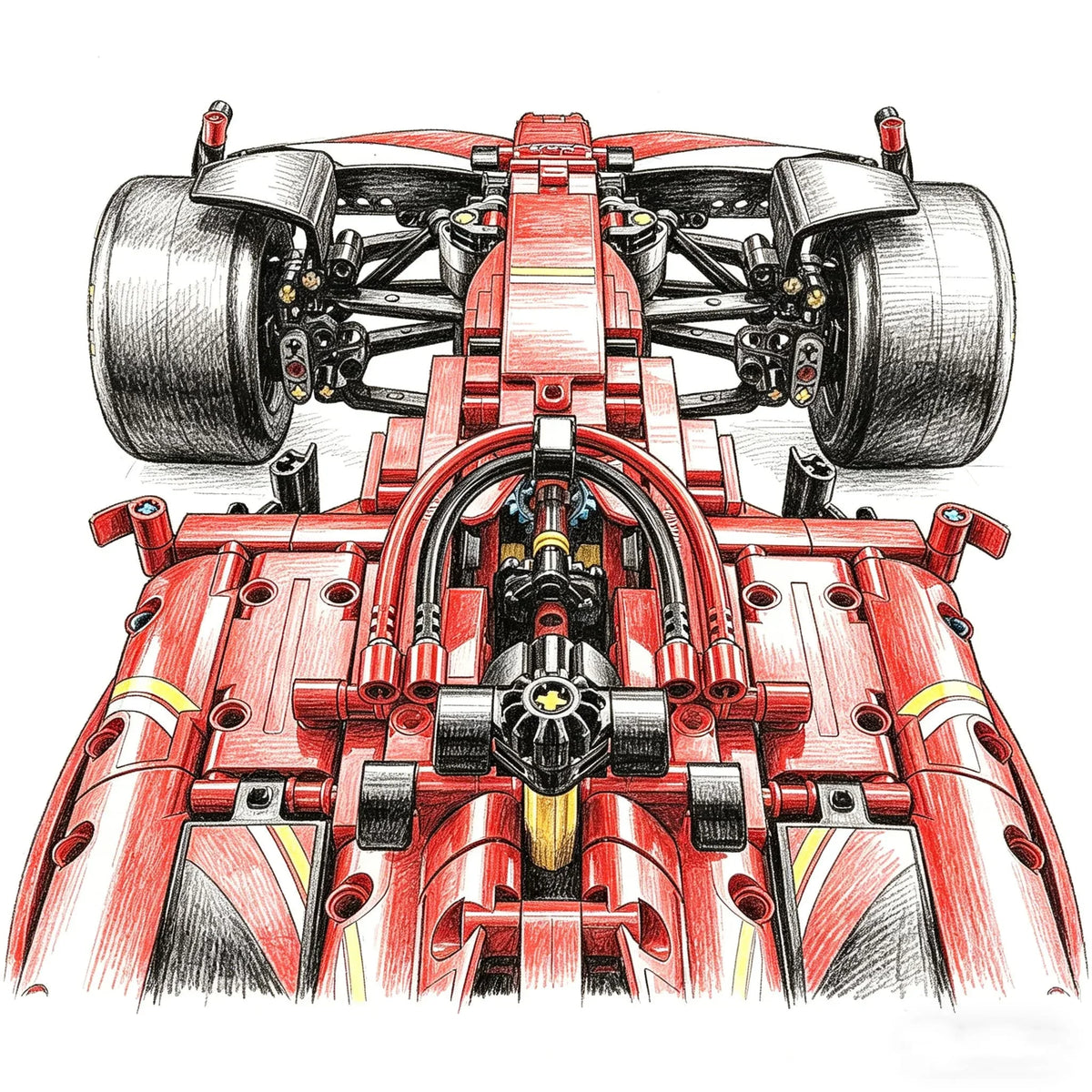 Technical 1361/1639PCS 1:8 Scale SF24 RB20 Racing Car MOC Replica Exclusive DIY Assembly Advanced Construction Kit Birthday Gift