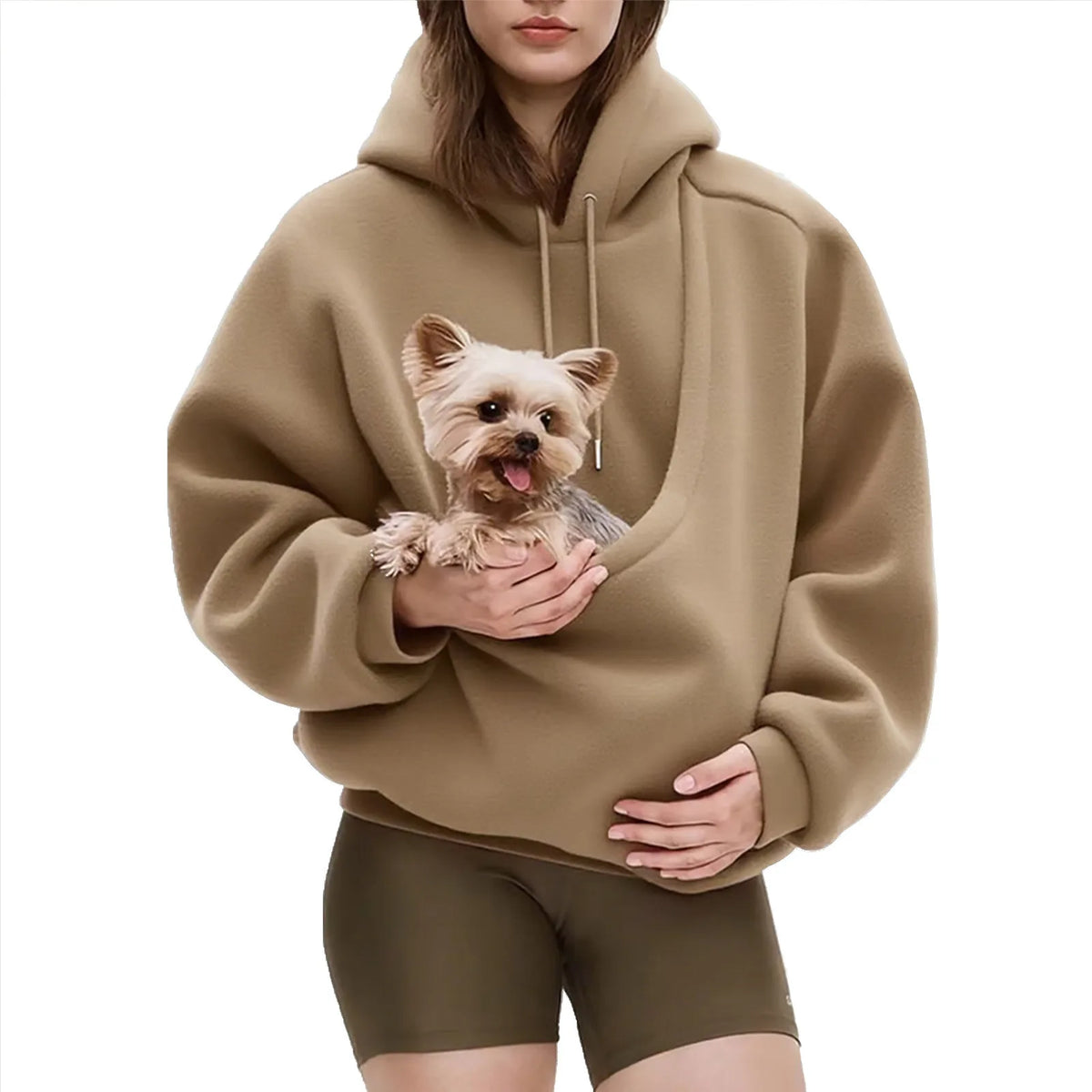 European and American Autumn/Winter Cross-Border Solid Color Hooded Fleece Pet Hoodie Women's Loose Pullover Sweatshirt