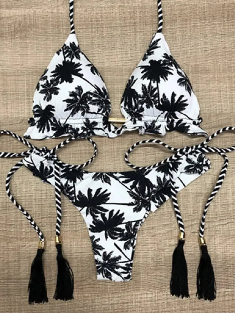 RUOTONGSEPT Sexy Print Bikinis Set Women Swimsuit Bandage Two-Piece Swimwear Brazilian Biquínis Beachwear Bathing Suit 2022