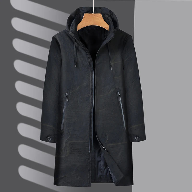 Winter Men's Trench Coat Male Windbreaker Outerwear Jaquet Man Coat Men Casual Thicken Warm Hooded Parkas Men Jackets