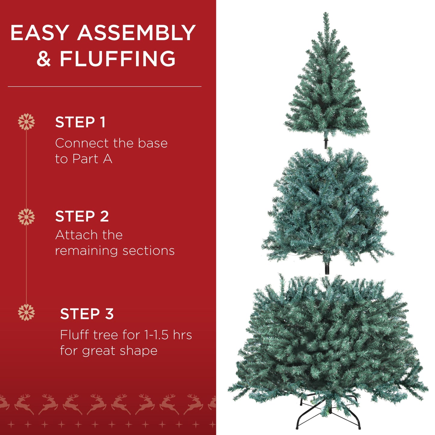 Pre Lit Blue Spruce Christmas Tree with Foldable Base
