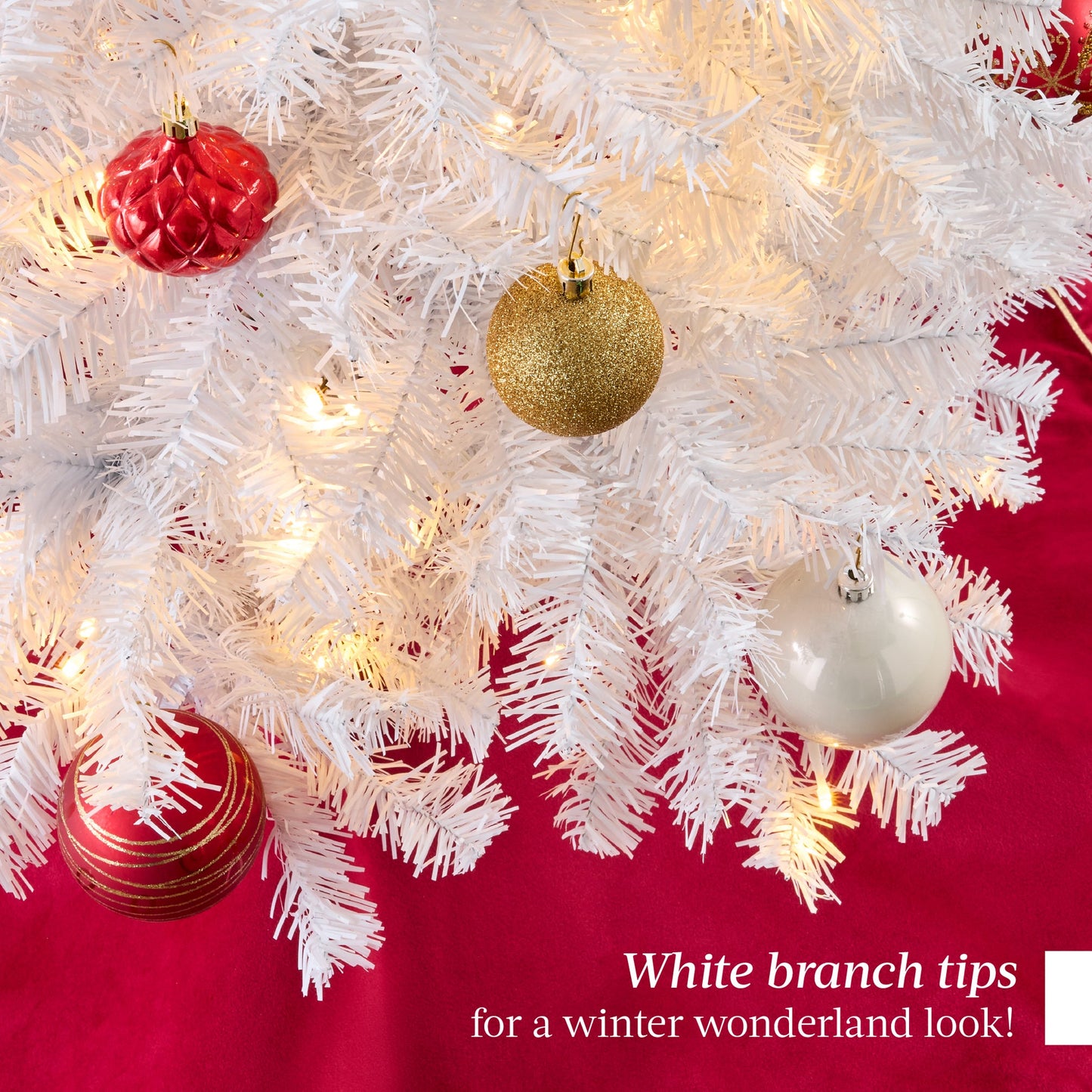 Pre Lit White Pencil Christmas Tree with Metal Base