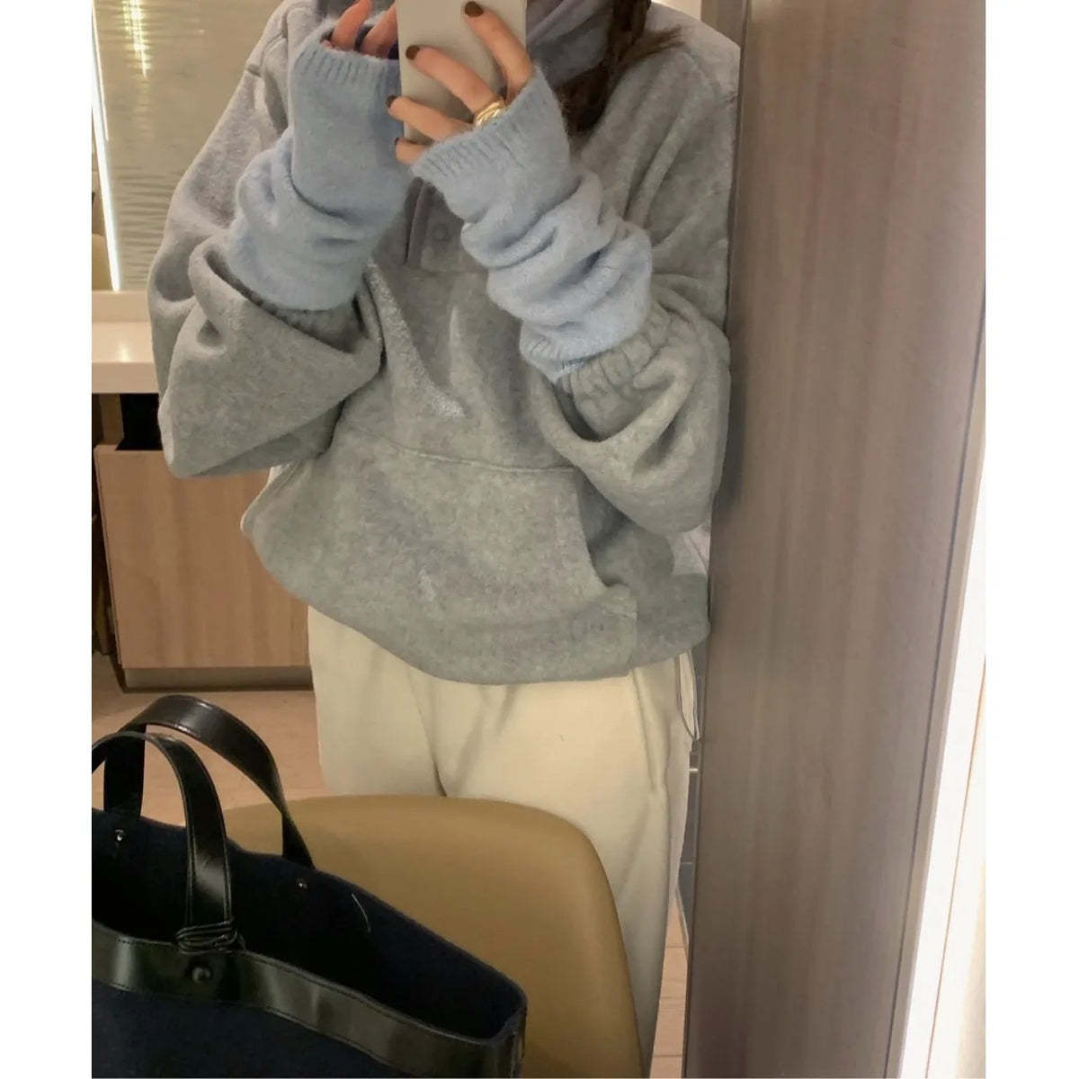 Autumn Winter New Style Casual Hoodie Women's Standard Fit Long Sleeve Fleece Lined Stand Collar Versatile Comfortable Sweats...