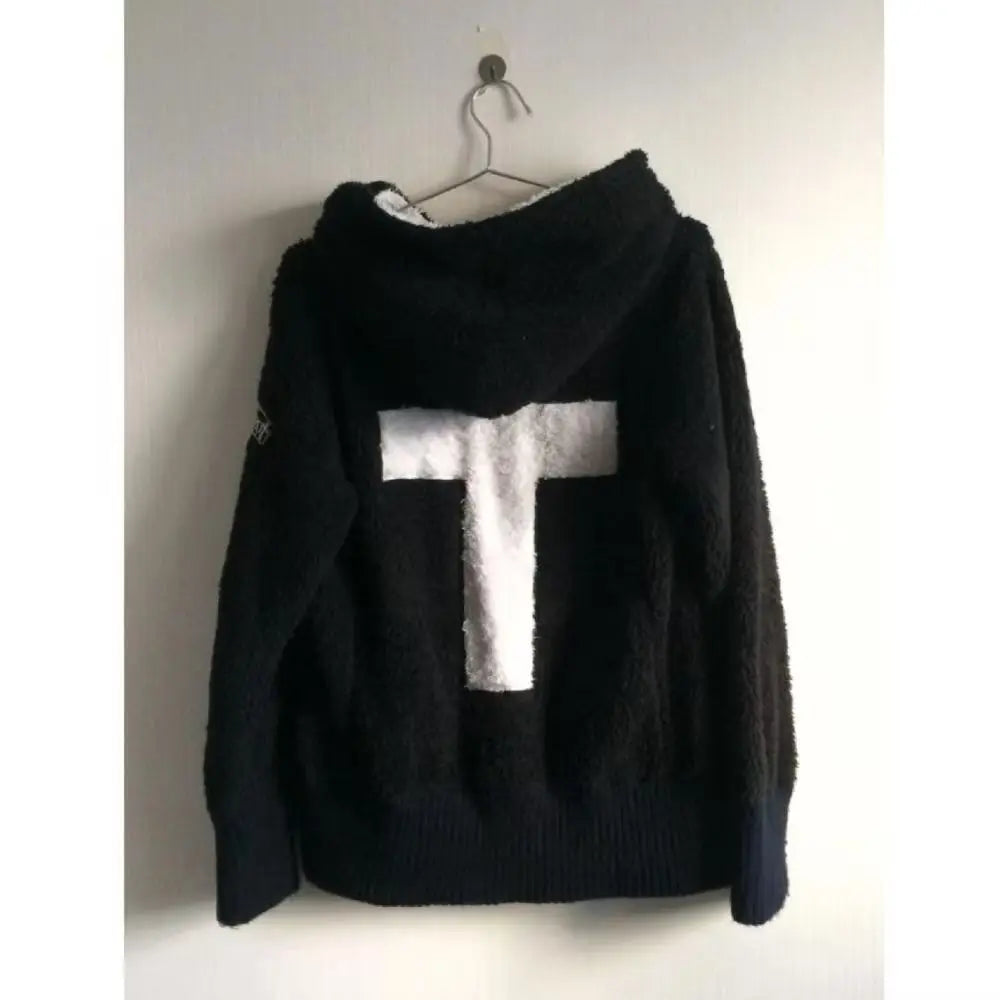 Y2k Lamb Wool Jackets Women Gothic Hoodies Cross Skull Grunge Zipper Sweatshirts Vintage Casual Hooded Coats Haraiuku Streetwear