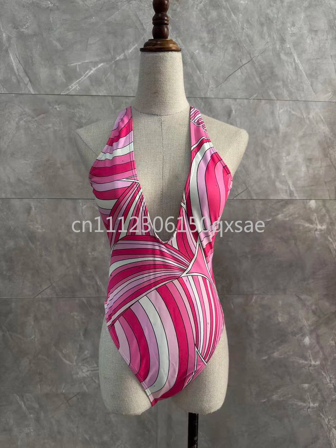 Fashion Design Women's Pink Scarf Swimsuits with Letter Signature Logo Designer Brand Lady Headband Swimsuits Beachwear Swimwear