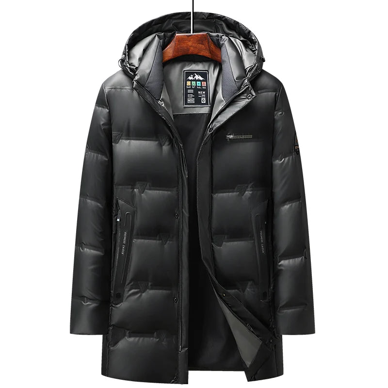 Men's Windproof Parka Men Down Coat Hoodie Warm Autumn/Winter White Duck Down Jacket Male Casual Thick Slim Puffer Jacket Coat