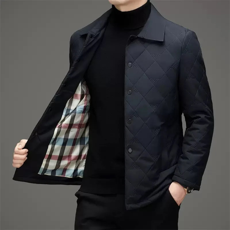 Autumn and Winter Fashion Trend Solid Color Thickened Warm Cotton Clothing Men's Casual Loose Sports Windproof Large Size Coat