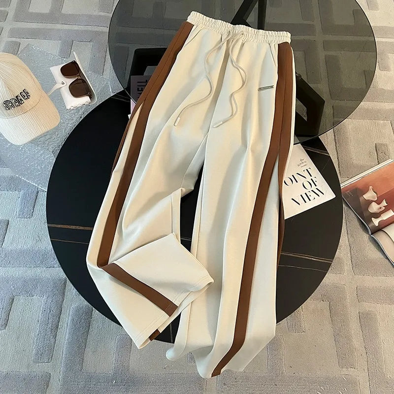 Women's Casual Sports Suit Slim and Skinny Hooded Zipper Jacket Wide Leg Pants Two-piece Set
