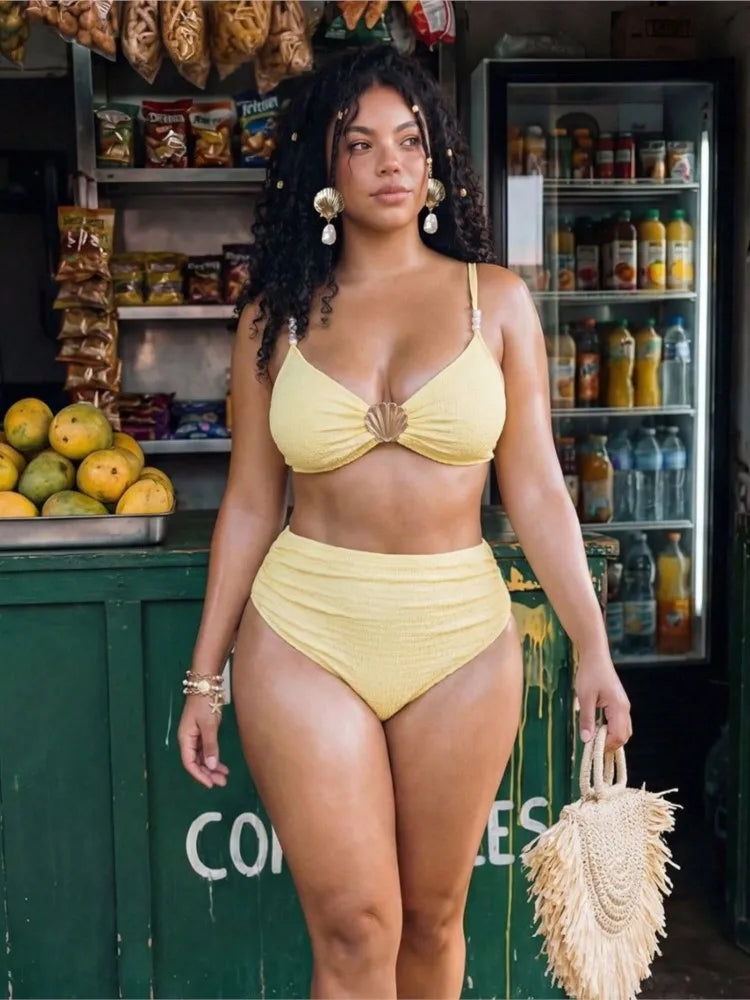1XL-4XL Plus Size Bikini Sets Women's Push Up Large Size 3XL 4XL Swimsuit Summer Mujer Tummy Control Swimwear Bikini Sets