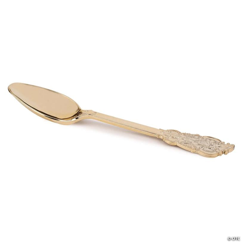 Shiny Baroque Gold Plastic Spoons (168 Spoons) | USA Decoration®
