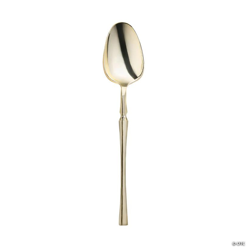 Shiny Gold Moderno Disposable Plastic Dessert Spoons - (240 Spoons) | USA Decoration®