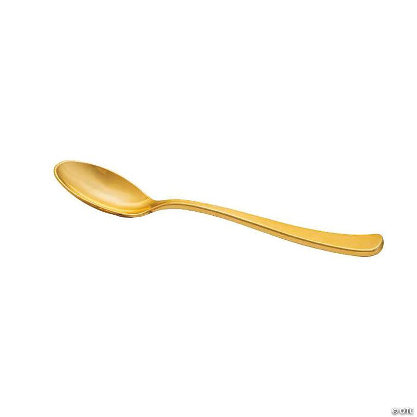 Shiny Metallic Gold Plastic Spoons (168 Spoons) | USA Decoration®