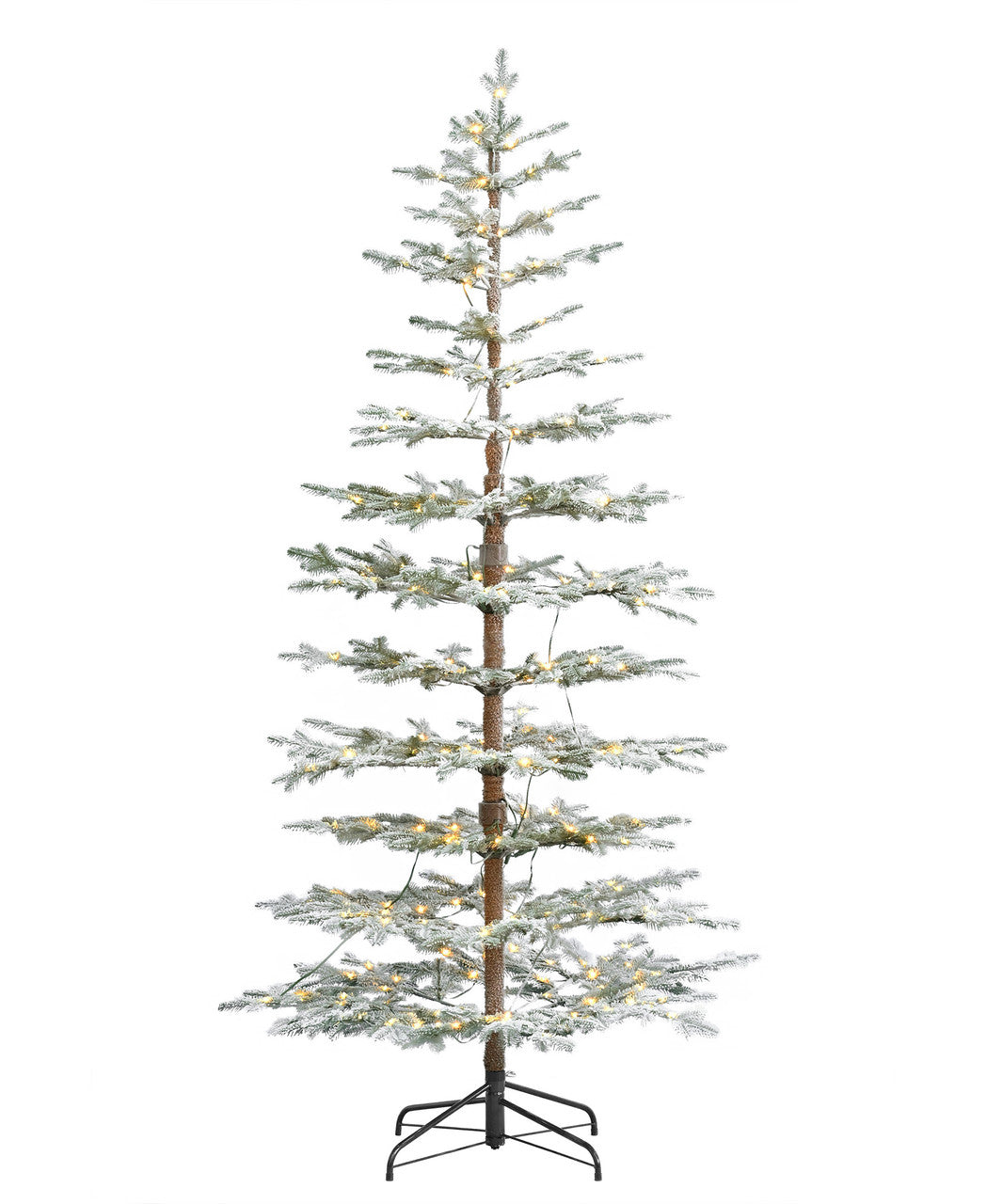 7.5 Foot Sierra Pine Flocked Christmas Tree with 300 Warm White LED Lights
