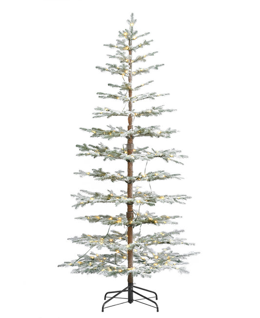 7.5 Foot Sierra Pine Flocked Christmas Tree with 300 Warm White LED Lights