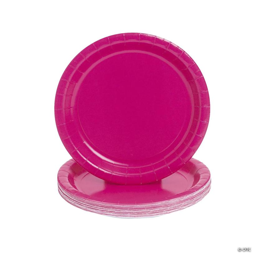 Single Color Round Paper Dinner Plates - 24 Ct.