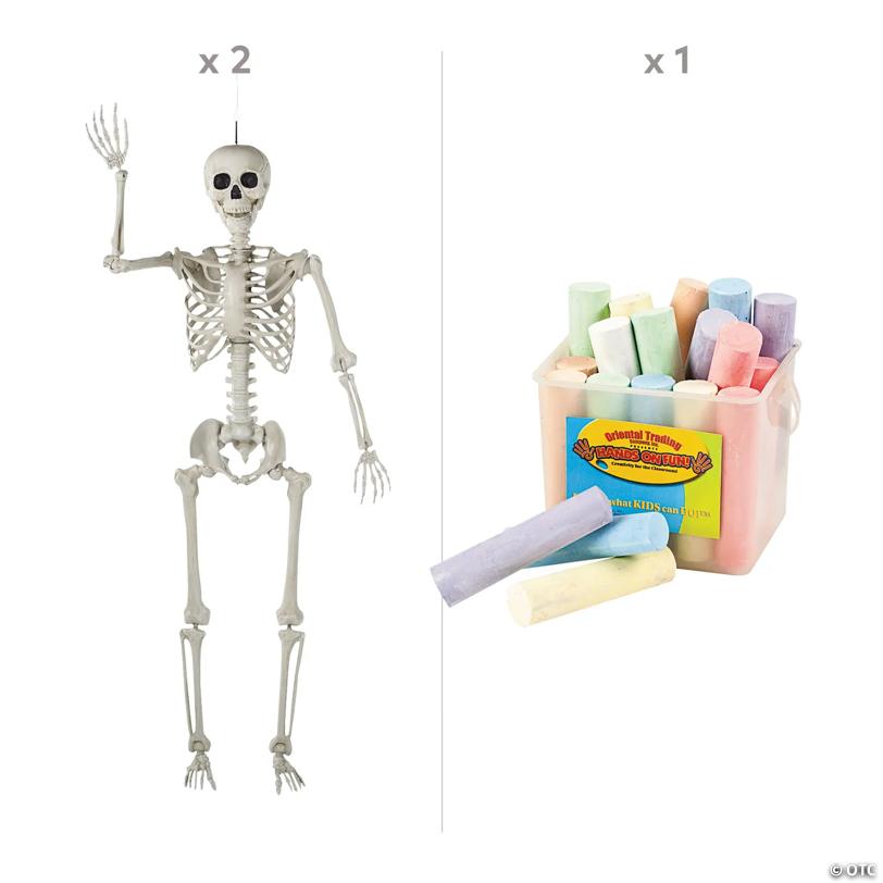 Skeleton Sidewalk Art Halloween Decorating Kit - 22 Pc.