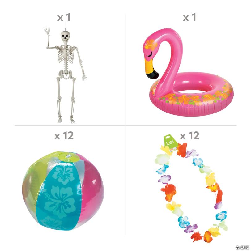 Skeleton Summerween Halloween Decorating Kit - 26 Pc.