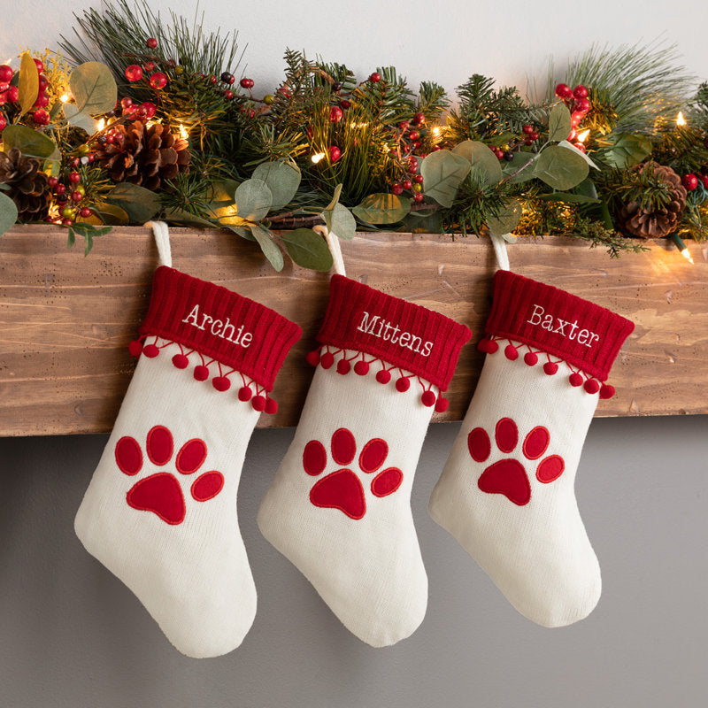 Small Knit Paw Stocking