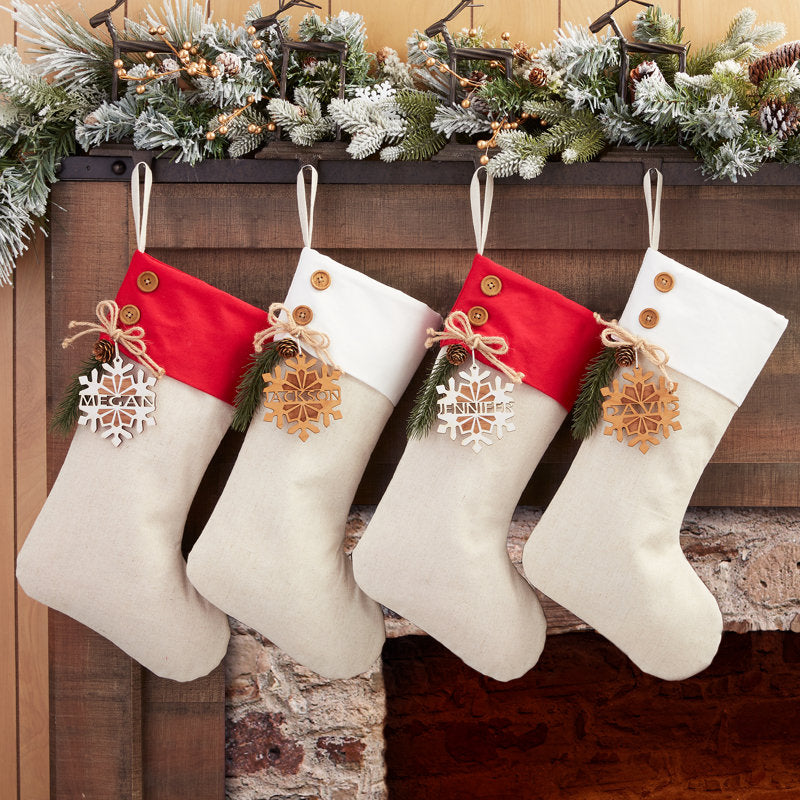 Snowflake Personalized Family Christmas Stocking