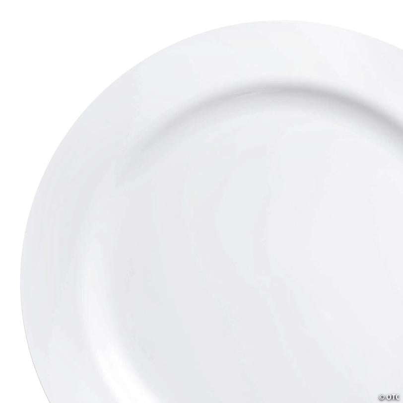 Solid White Economy Round Disposable Plastic Pastry Plates (6.25") - (60 Plates) | USA Decoration®