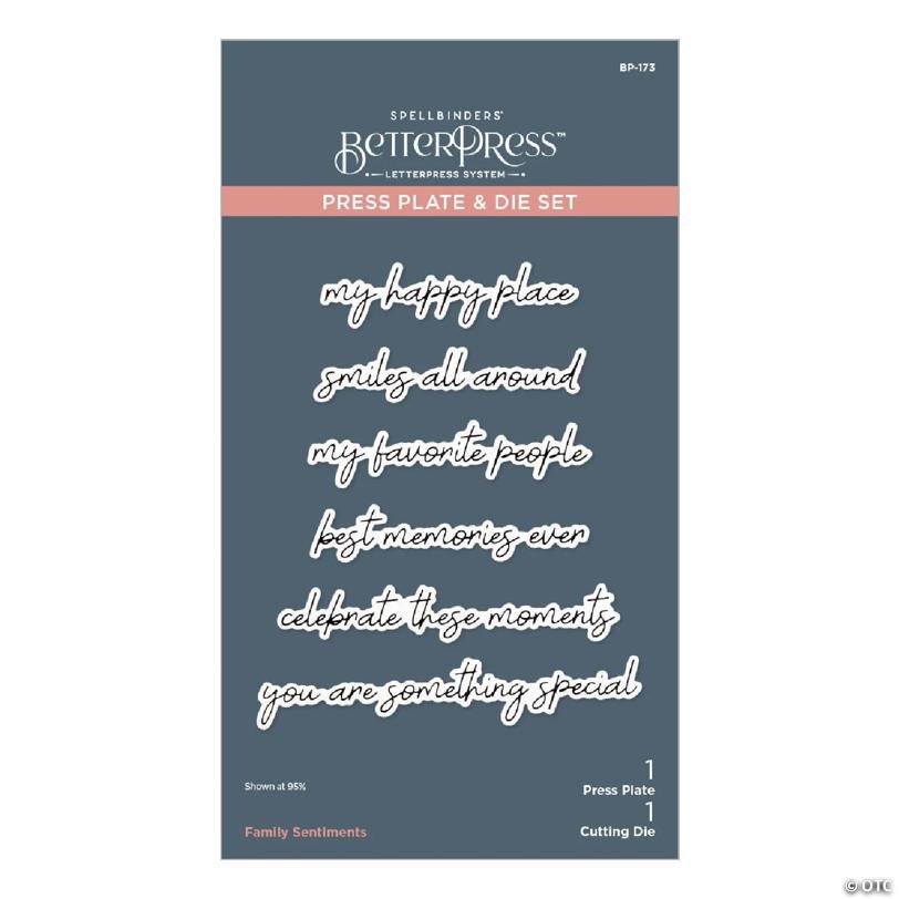 Spellbinders BetterPress Press Plate & Die Set-Family Sentiments | USA Decoration®