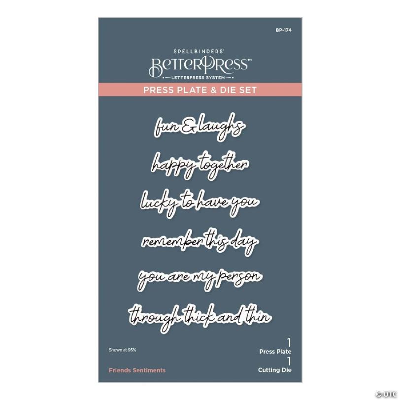 Spellbinders BetterPress Press Plate & Die Set-Friends Sentiments | USA Decoration®