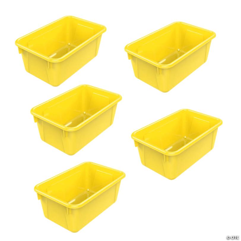 StoreProper Small Cubby Bin, Yellow, Pack of 5