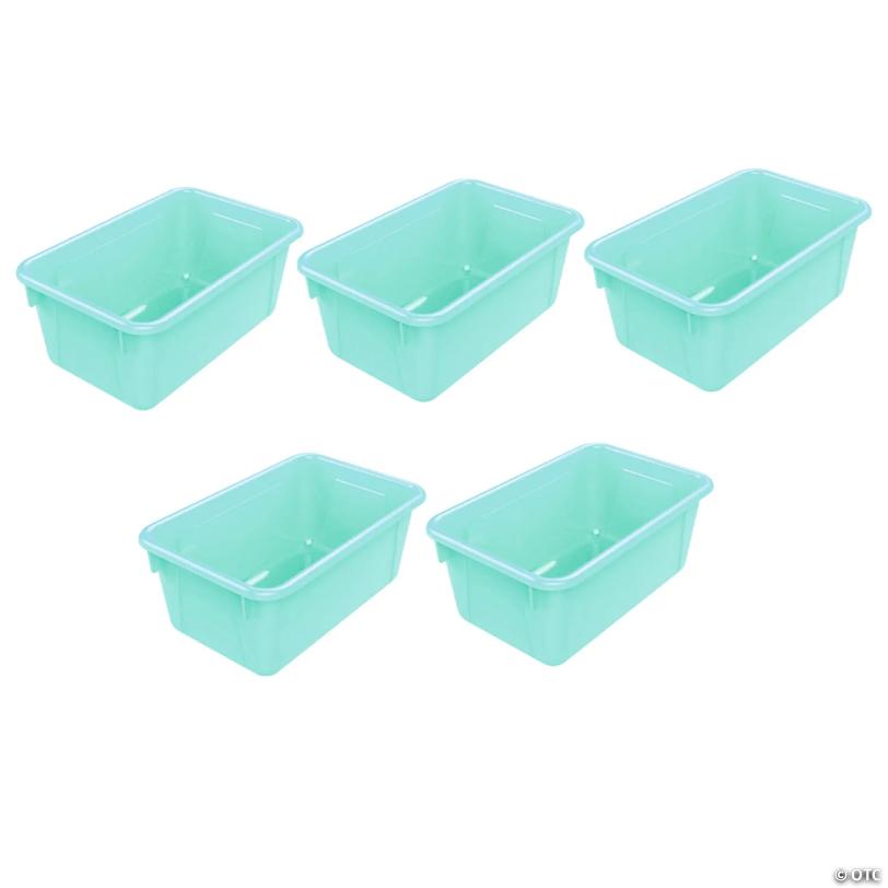 Storex Small Cubby Bin, Teal, Pack of 5