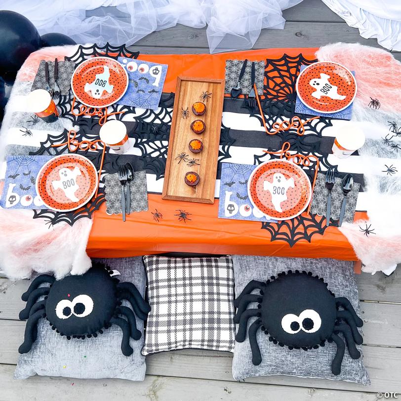 Stretchable Spider Web Halloween Decorations with Spiders - 12 Pc.