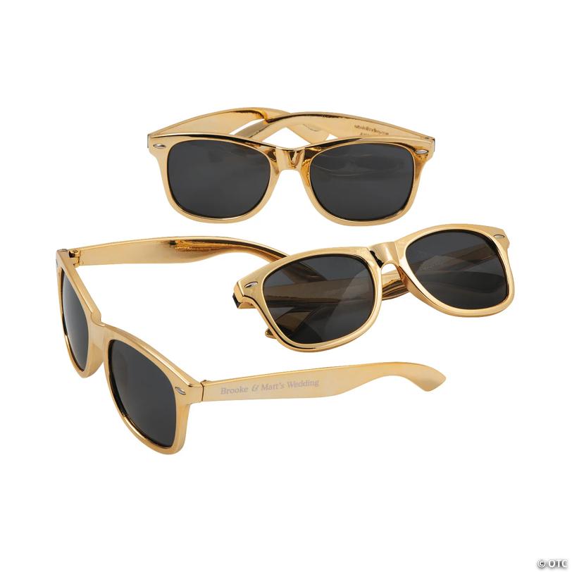 Stylish Personalized Metallic Gold Sunglasses - 48 Pc. for Events | USA Decoration®