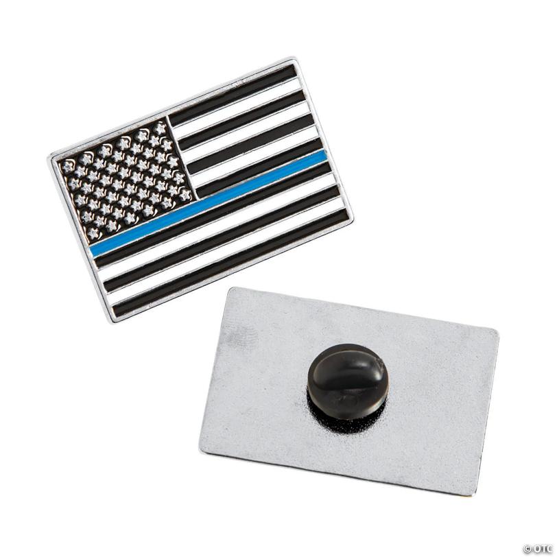 Thin Blue Line Enamel Pins - 24 Pc.