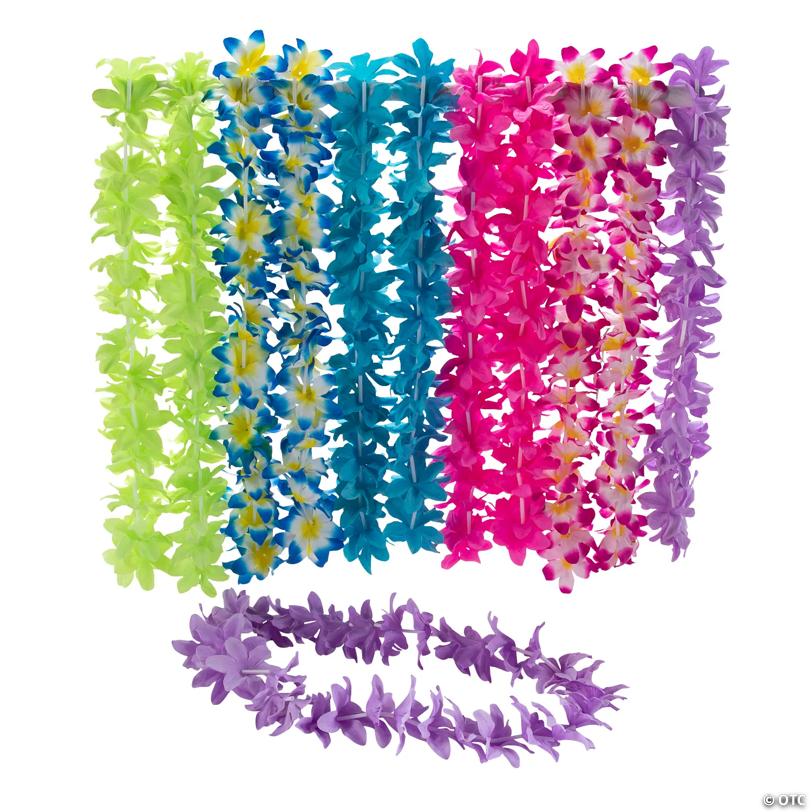 Tropical Ombre Polyester Leis – 12 Pc. | USA Decoration®