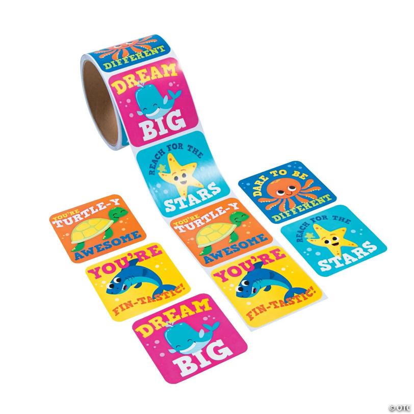 Under the Sea Jumbo Roll Stickers - 100 Pc. | USA Decoration®