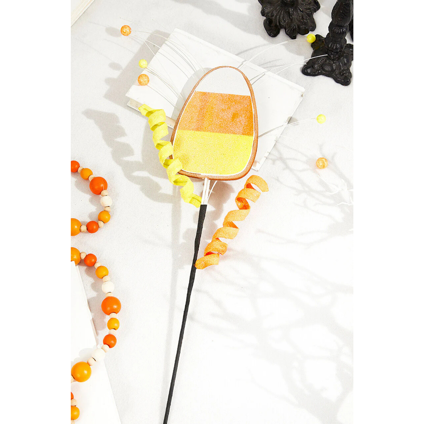 24" Candy Corn Cookie Spray Halloween & Fall Floral Pick for Wreaths and Crafts.