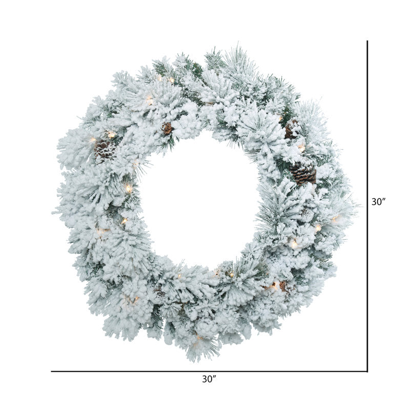 Vickerman Artificial Flocked Ashton Wreath