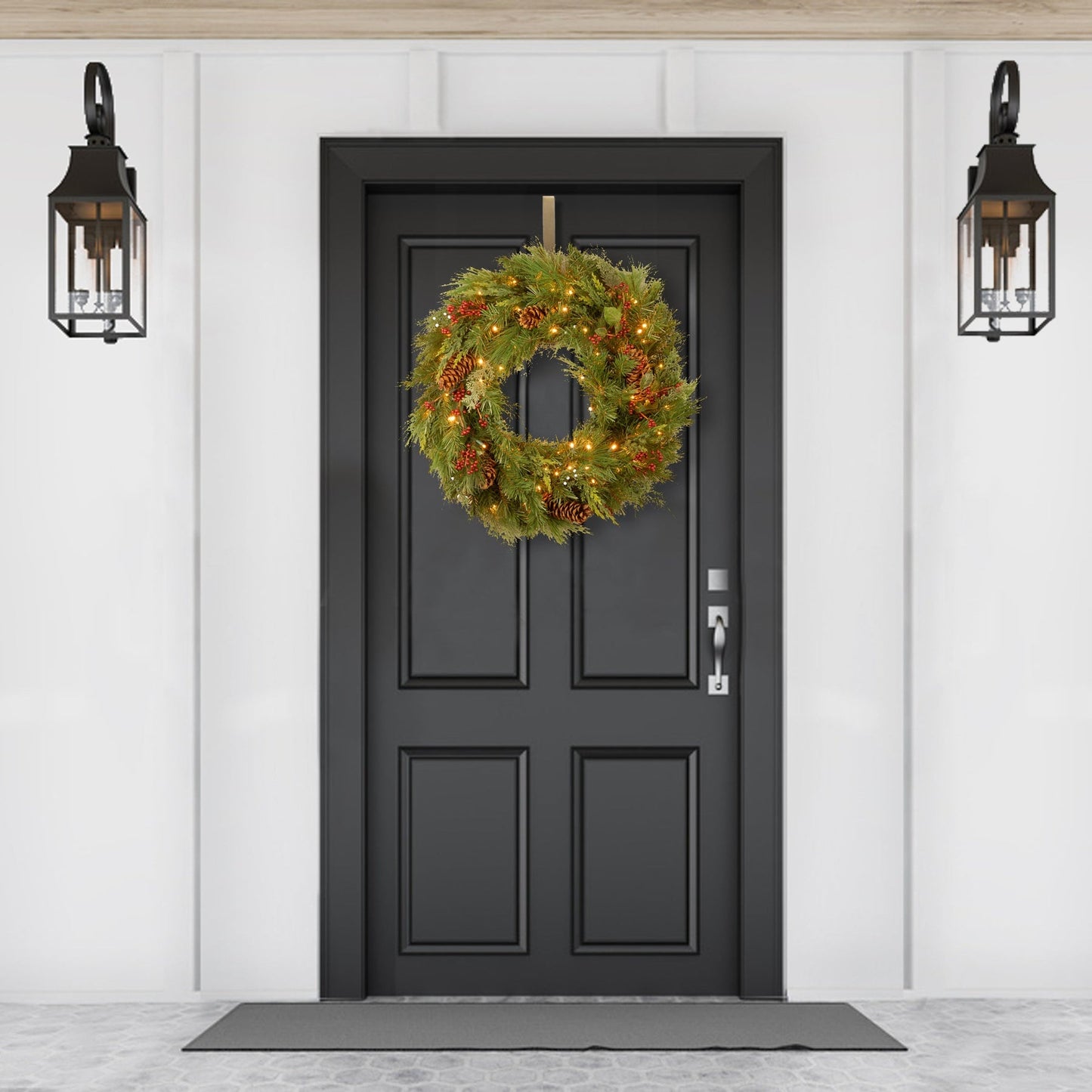 30 in. Pre-Lit Vienna Waltz Decorated Wreath with LED Lights | USA Decoration®