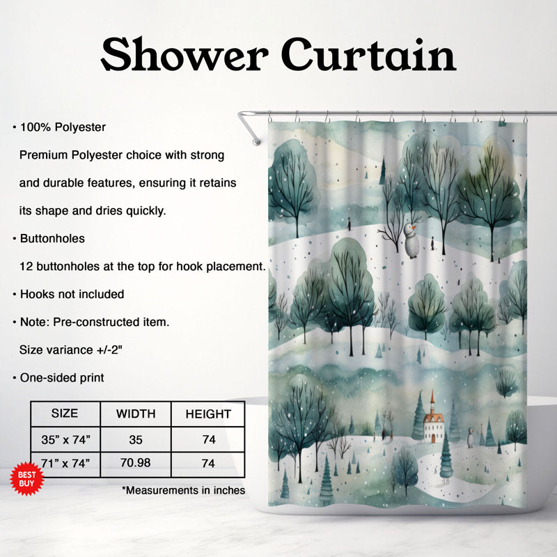Wintry Eden - Premium Shower Curtain
