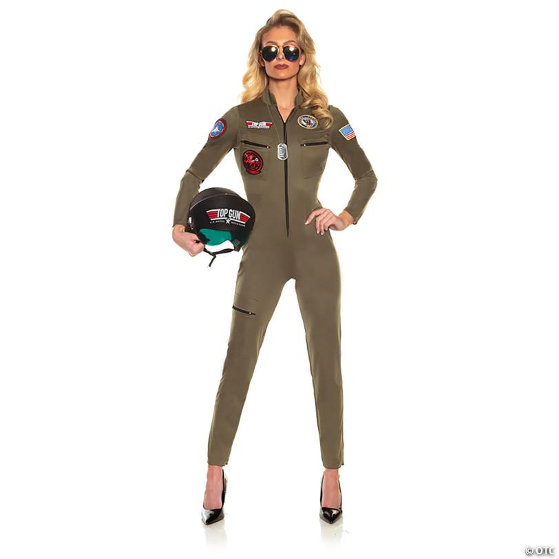 Women's US Navy™ TOP GUN™ Pilot Jumpsuit Costume - Small 4-6